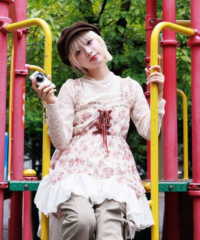 Floral Pattern Lace Tunic