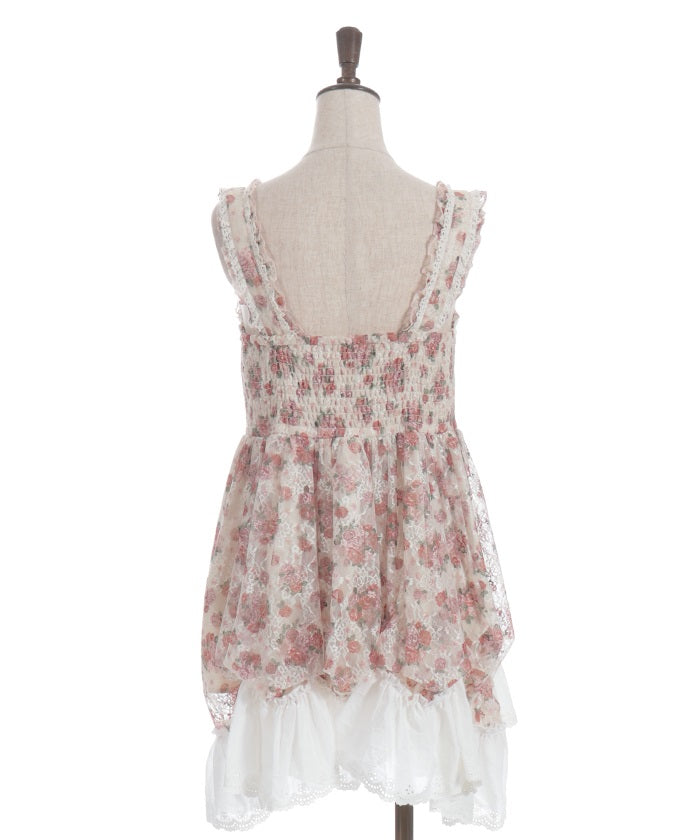 Floral Pattern Lace Tunic