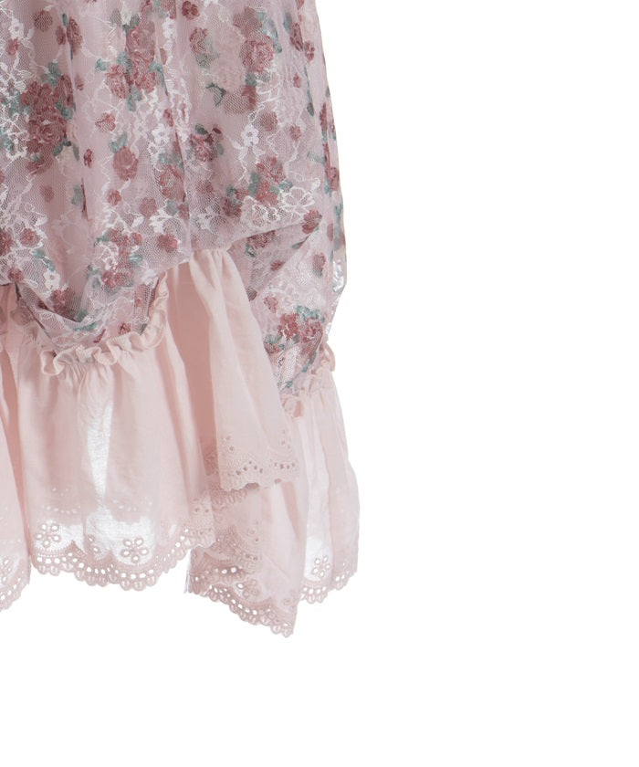 Floral Pattern Lace Tunic