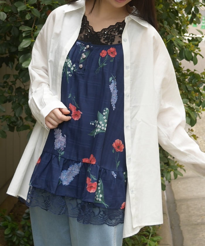 Hem Lace Camisole Tunic – axes femme from JAPAN