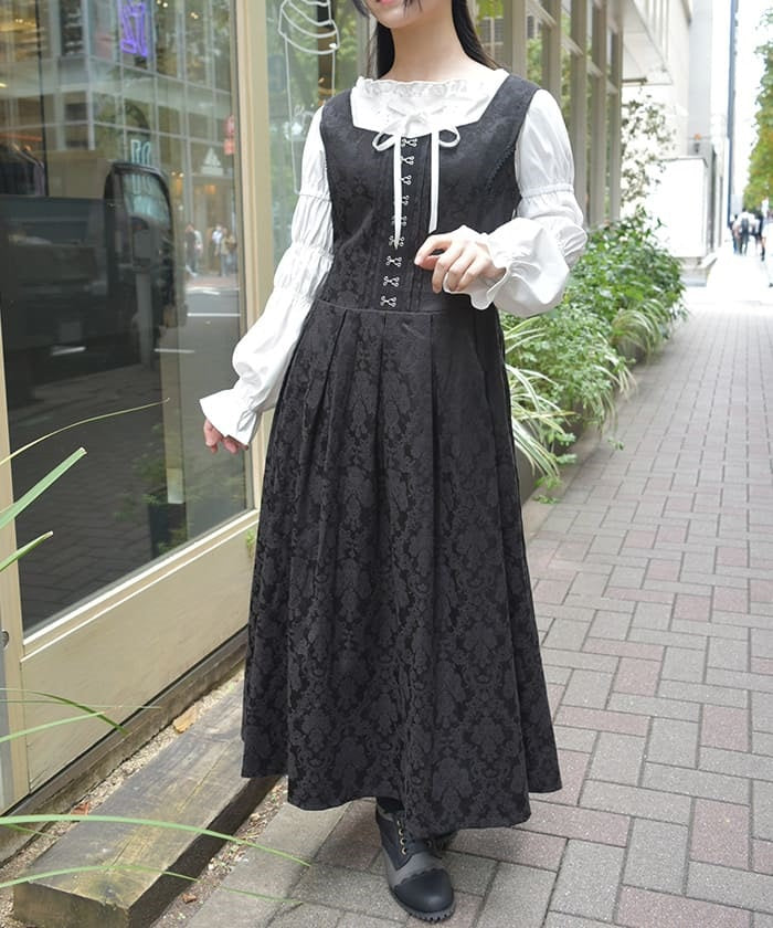 Corset Style Jacquard Jumper Skirt – axes femme from JAPAN