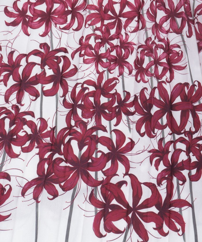 Higanbana Pattern Pleated Jumper Skirt