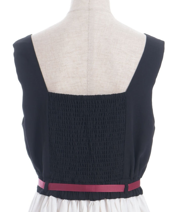 Higanbana Pattern Pleated Jumper Skirt