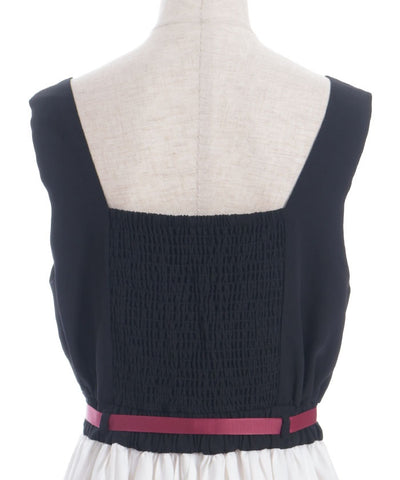 Higanbana Pattern Pleated Jumper Skirt