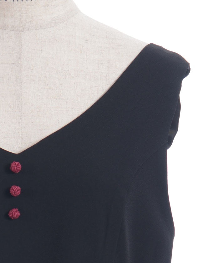 Higanbana Pattern Pleated Jumper Skirt