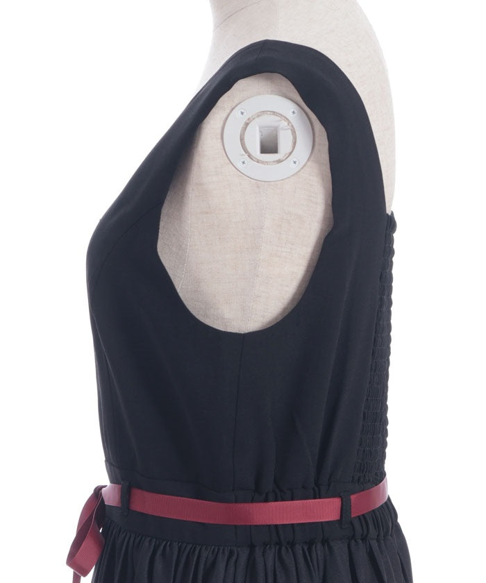 Higanbana Pattern Pleated Jumper Skirt