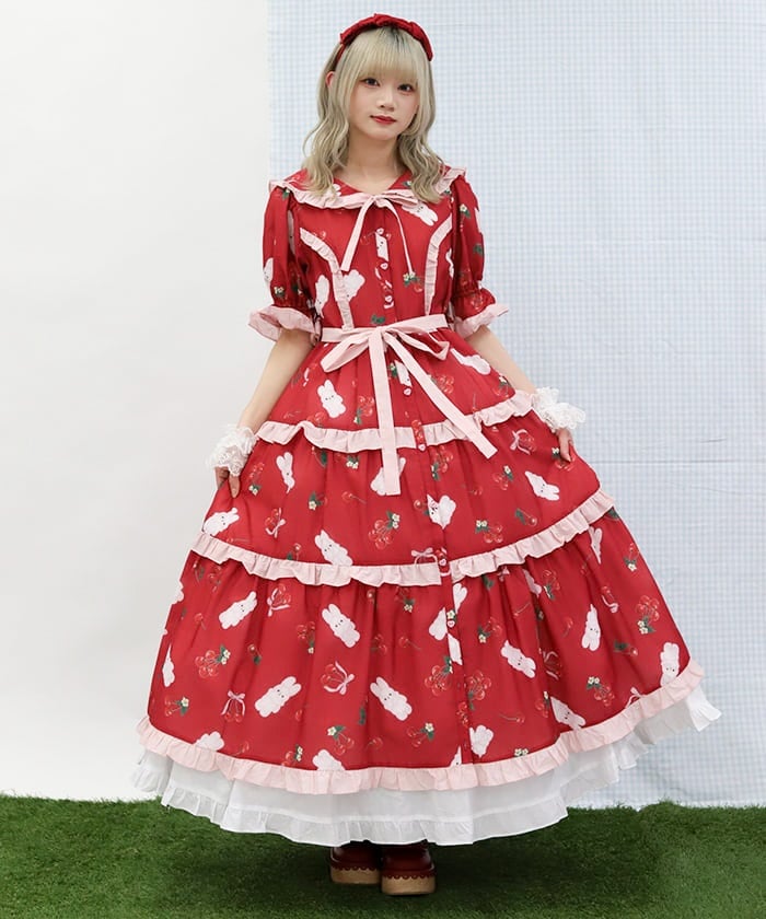 Cherry Bunny Pattern Dress