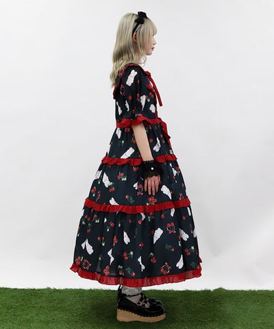 Cherry Bunny Pattern Dress