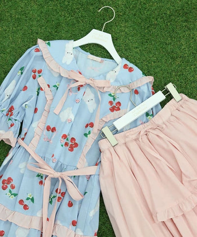 Cherry Bunny Pattern Dress