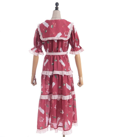 Cherry Bunny Pattern Dress