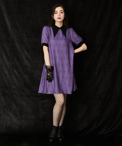 Rose Cercueil Pattern Sack Dress