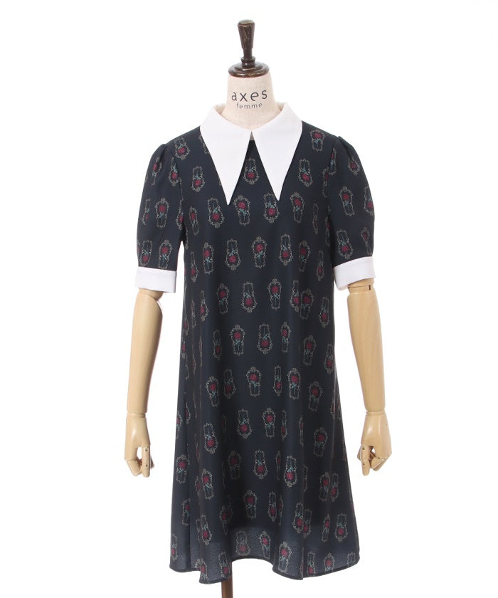 Rose Cercueil Pattern Sack Dress