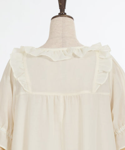 Cotton-like Frill A-Line Dress