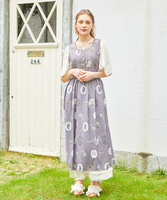 Antique Fruits Pattern Dress