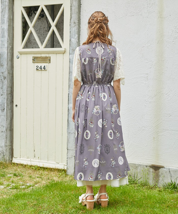 Antique Fruits Pattern Dress