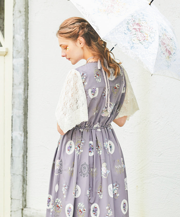 Antique Fruits Pattern Dress