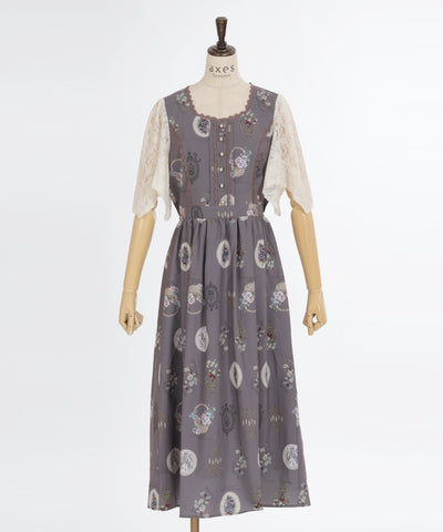 Antique Fruits Pattern Dress