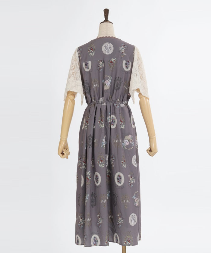 Antique Fruits Pattern Dress