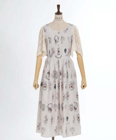 Antique Fruits Pattern Dress