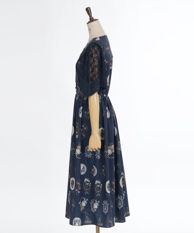 Antique Fruits Pattern Dress