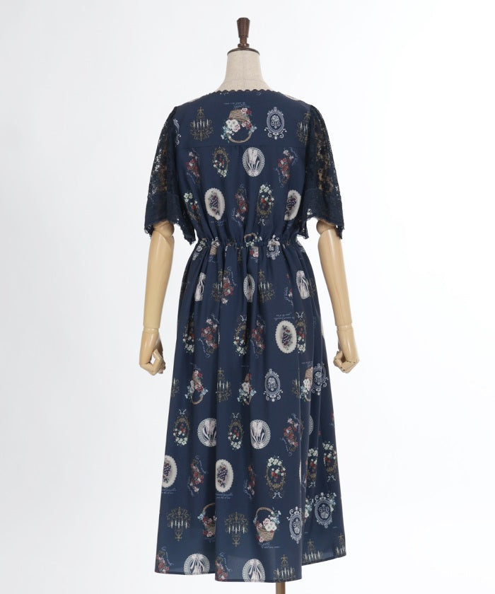 Antique Fruits Pattern Dress