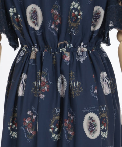 Antique Fruits Pattern Dress