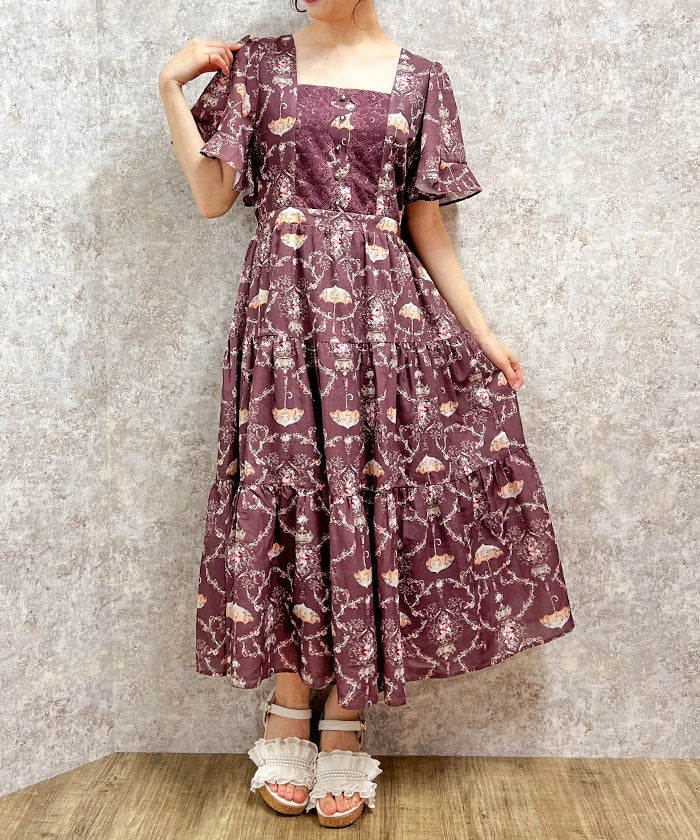 Reine Rose Pattern Dress – axes femme from JAPAN