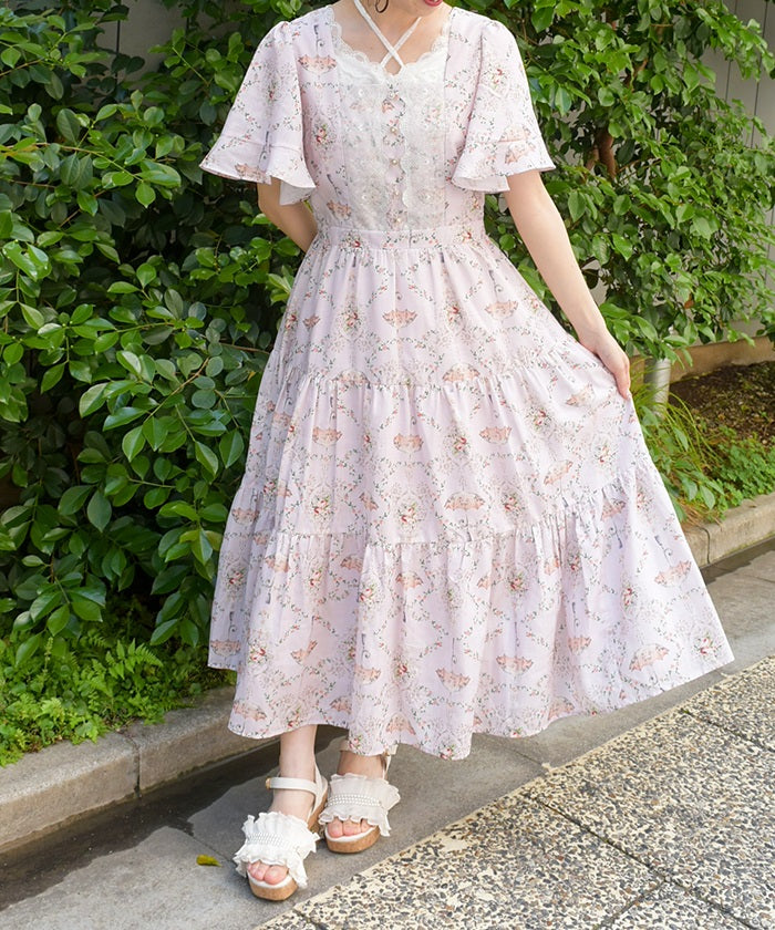 Reine Rose Pattern Dress – axes femme from JAPAN