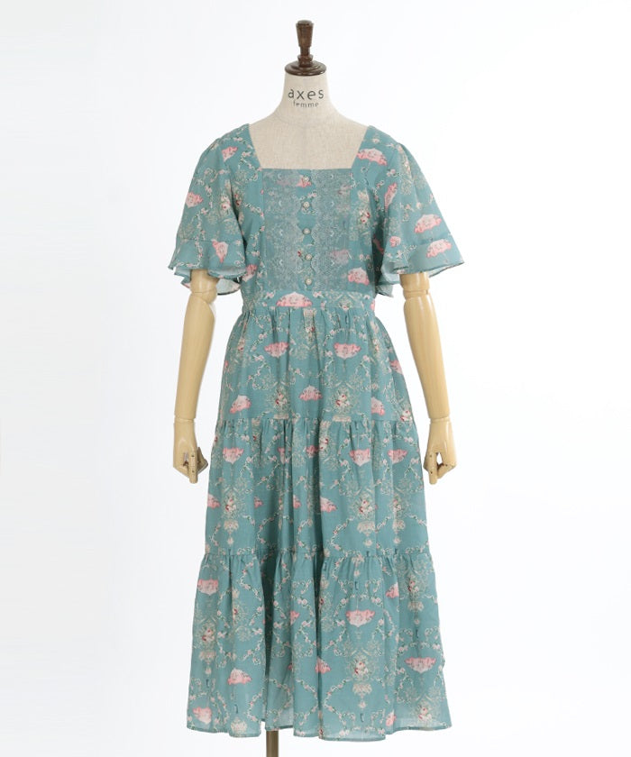 Reine Rose Pattern Dress – axes femme from JAPAN
