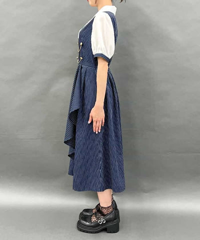 Night Sky Embroidery Collar Docking Dress