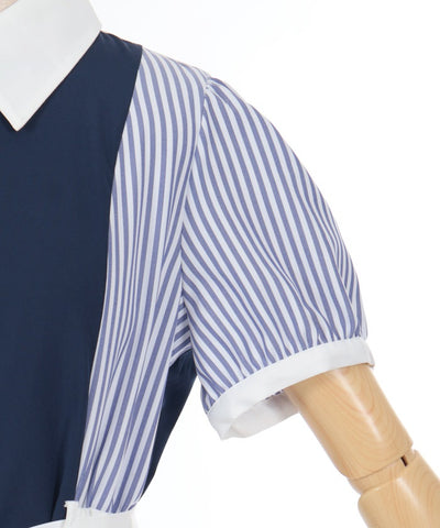 Striped Panel Shirt Dress