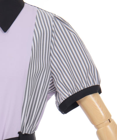 Striped Panel Shirt Dress