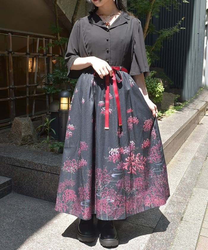 Higanbana Pattern Dress