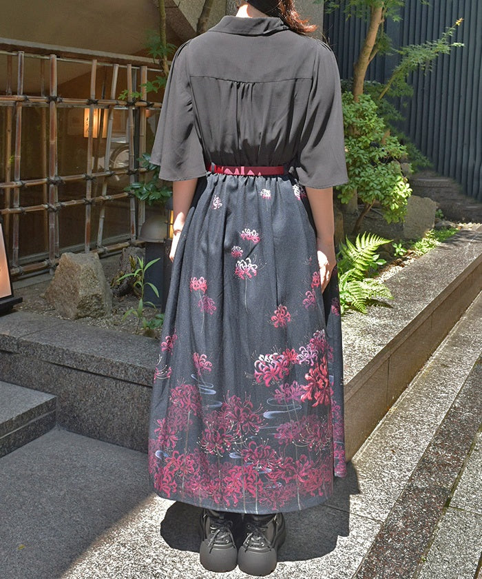 Higanbana Pattern Dress