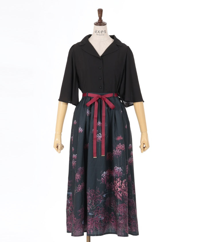 Higanbana Pattern Dress