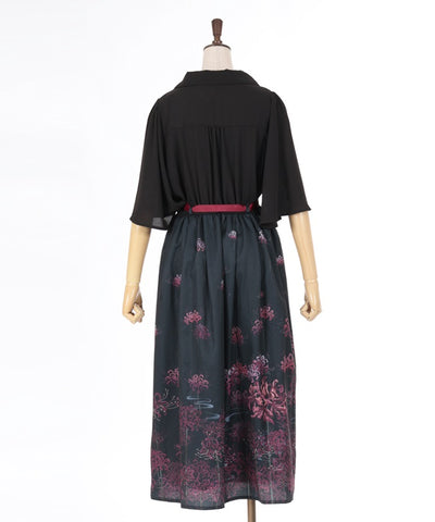 Higanbana Pattern Dress