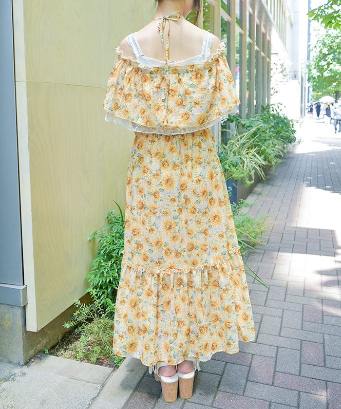 axes femme maxi dress Sunflower Pattern Summer – from JAPAN dressing table with study table design Ash Velvet Dress Emerald Size:Small (US 0-4)