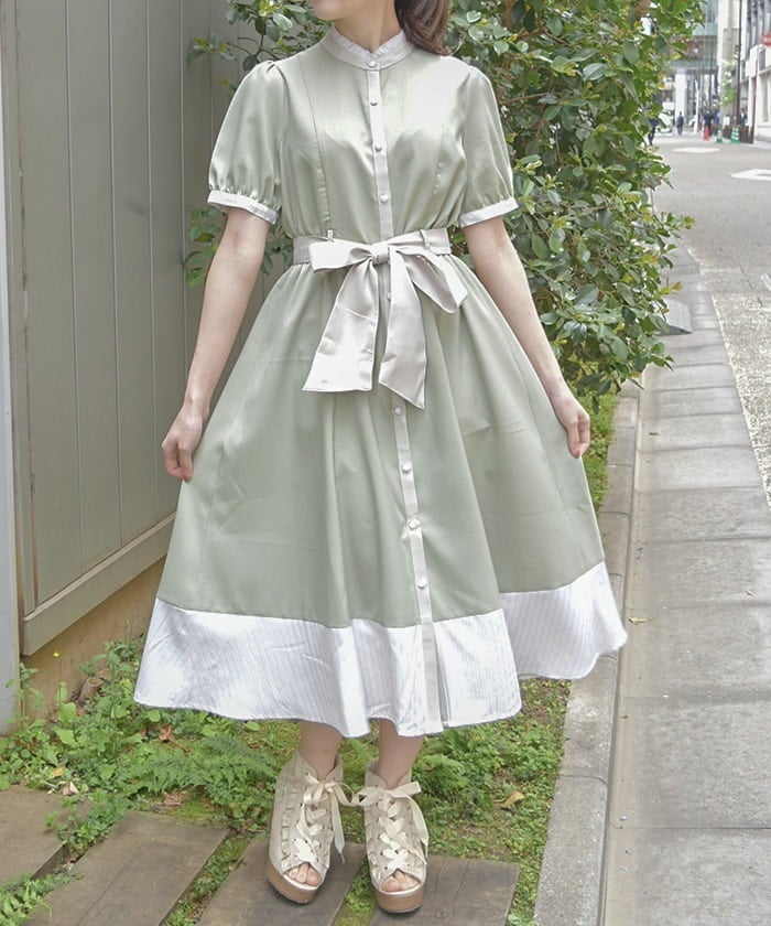 Striped Panel Shirt Dress