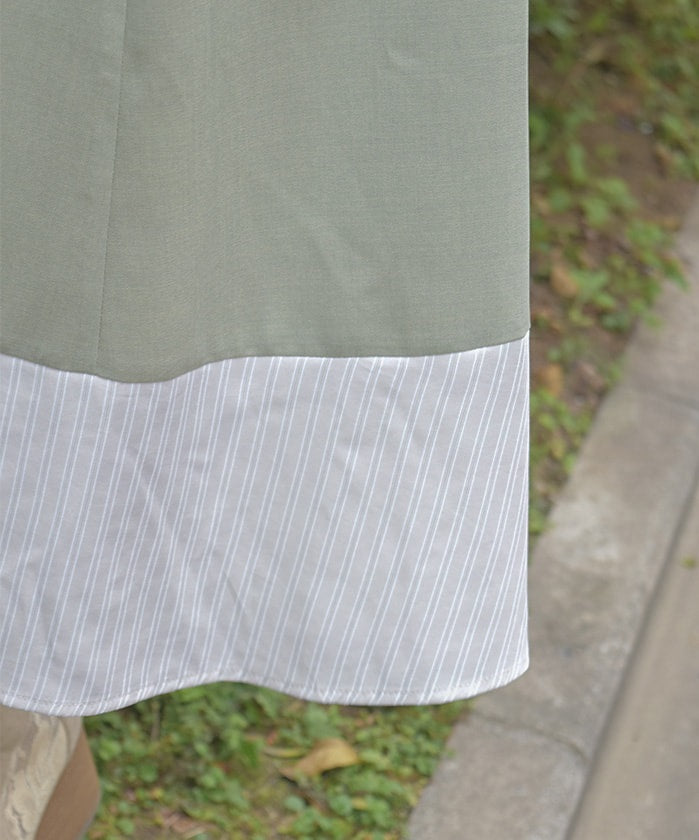Striped Panel Shirt Dress