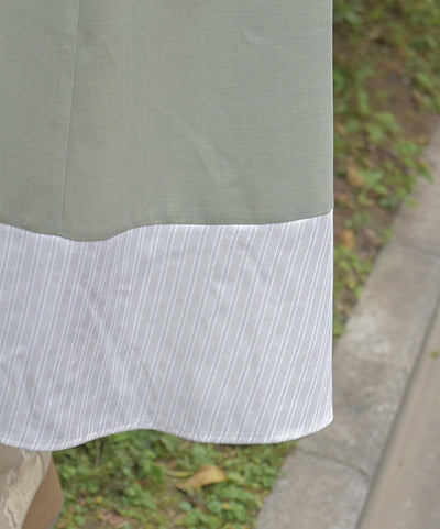 Striped Panel Shirt Dress