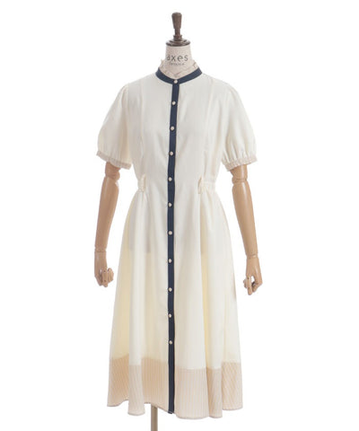 Striped Panel Shirt Dress