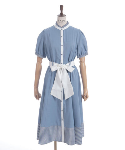 Striped Panel Shirt Dress