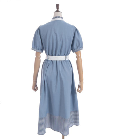 Striped Panel Shirt Dress