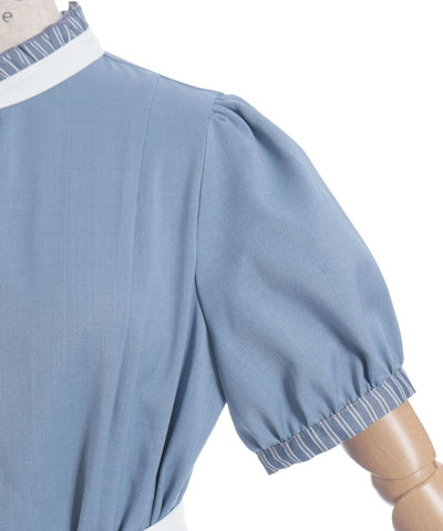 Striped Panel Shirt Dress