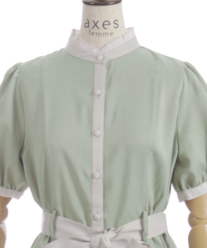 Striped Panel Shirt Dress