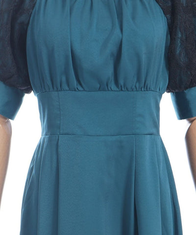 Lace Sleeve Square Neck Dress