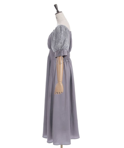 Lace Sleeve Square Neck Dress