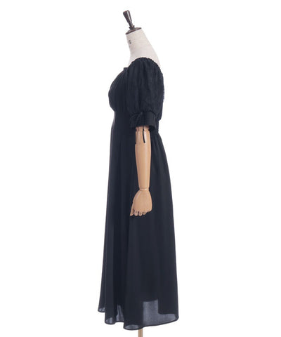 Lace Sleeve Square Neck Dress