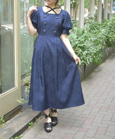 Square Neck Jacquard Dress