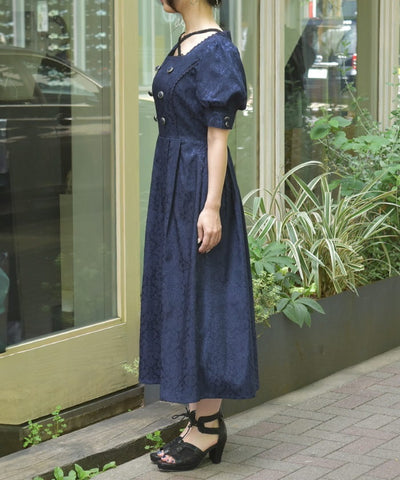 Square Neck Jacquard Dress